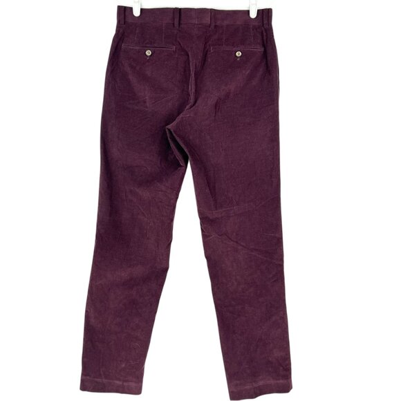 Tallia Men's Maroon Corduroy Pants Size 32x32 Slim Fit Mid Rise Straight Leg - Picture 2 of 12